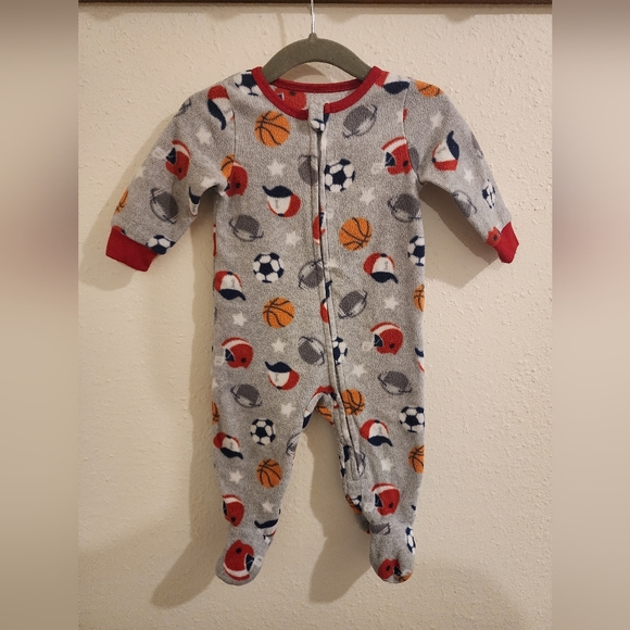 Absorba Gray Sports Print Kids Footie - Picture 1 of 7